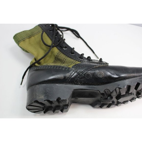 Olive Drab Leather Military Jungle Boots 5R Korea 88400 - Picture 10 of 10